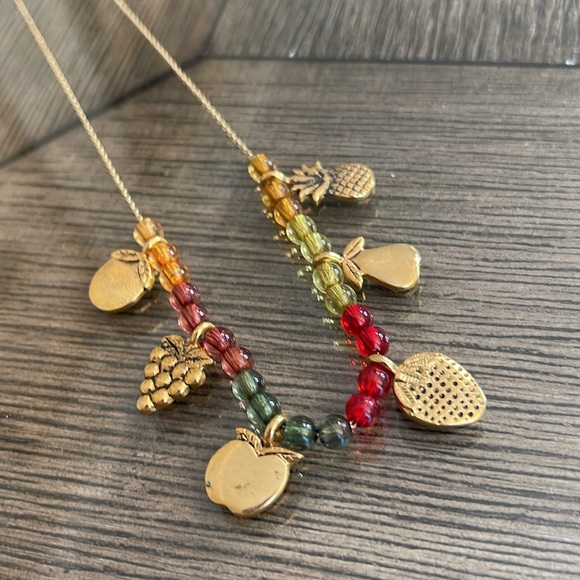 Vintage Fruit & Acrylic Bead Necklace - Picture 16 of 16